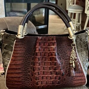 Brahmin Ruby Pecan Azuma Tri-Color Satchel Crossbody